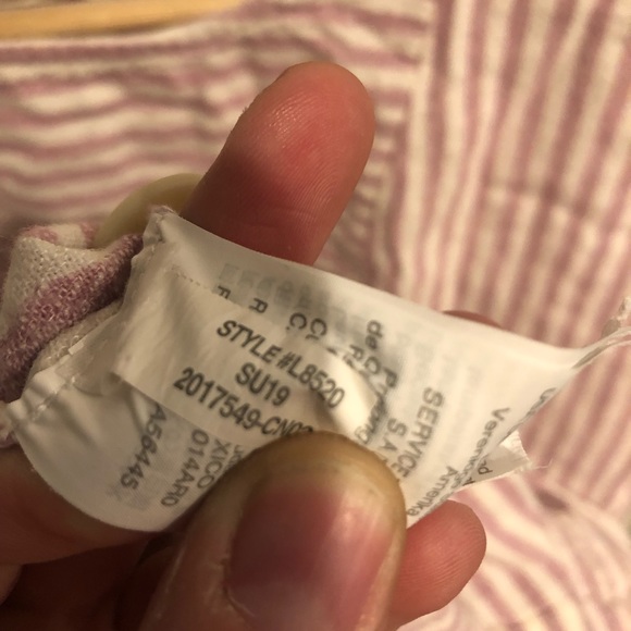 Madewell Stripe-play Button Back Tee Mini Dress Short Sleeve Linen Blend - Picture 9 of 9